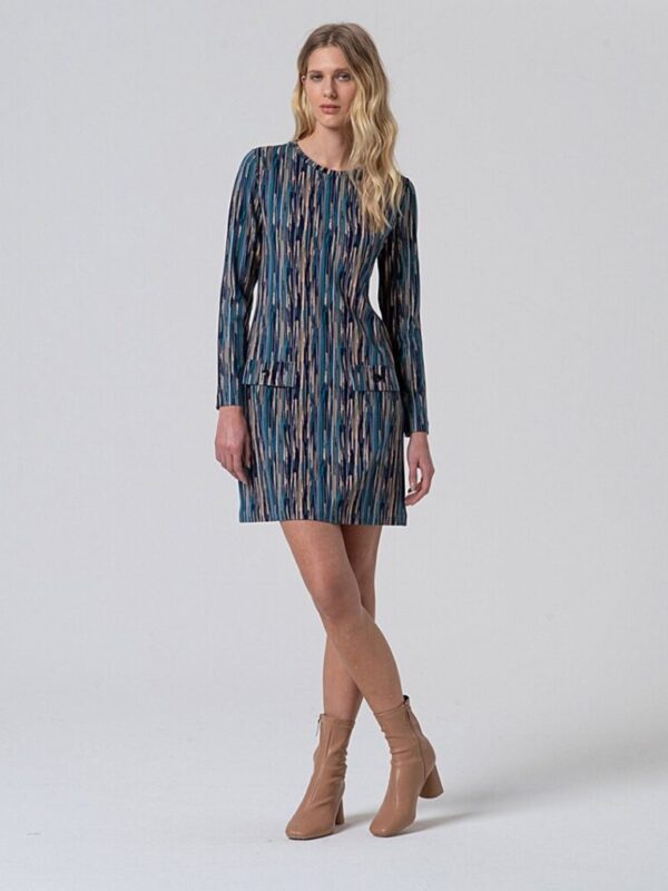 Vestido Viscosa Estampado Azul