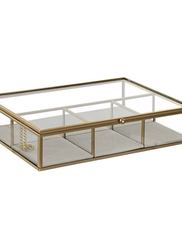 Comprar Joyero cristal terciopelo beige