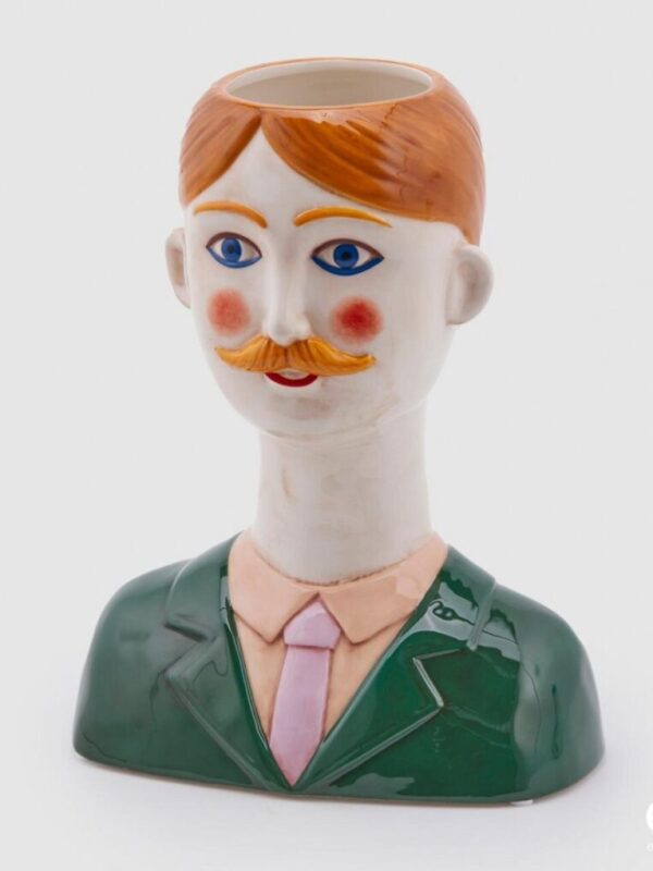 Macetero Cerámica Busto Hombre