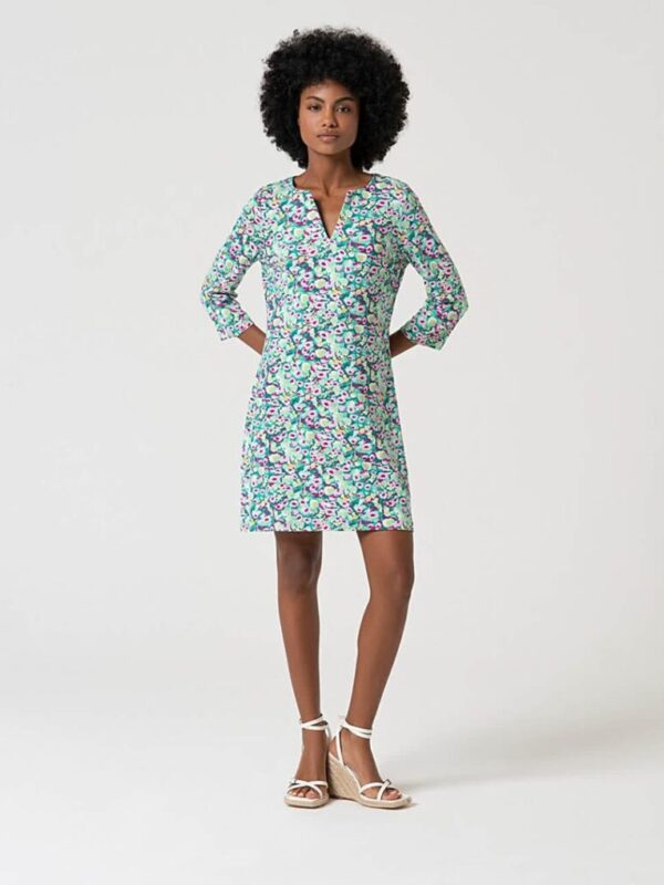Vestido viscosa estampado verde