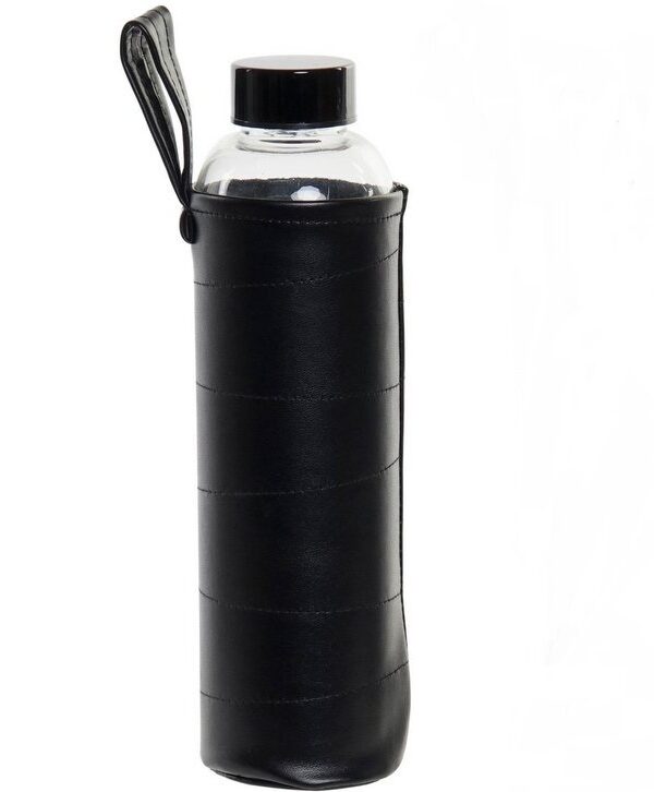 Botella para líquidos funda negra