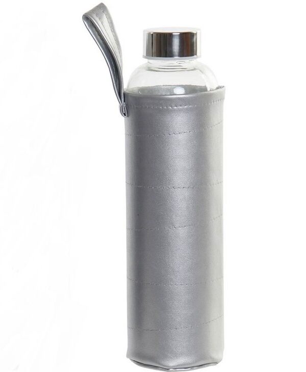 Botella para líquidos funda plateada