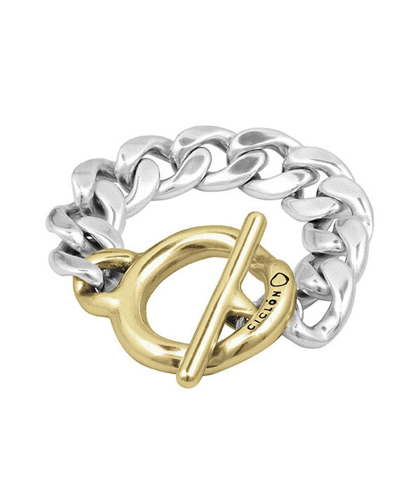 Pulsera Cadena Plata oro Ciclón