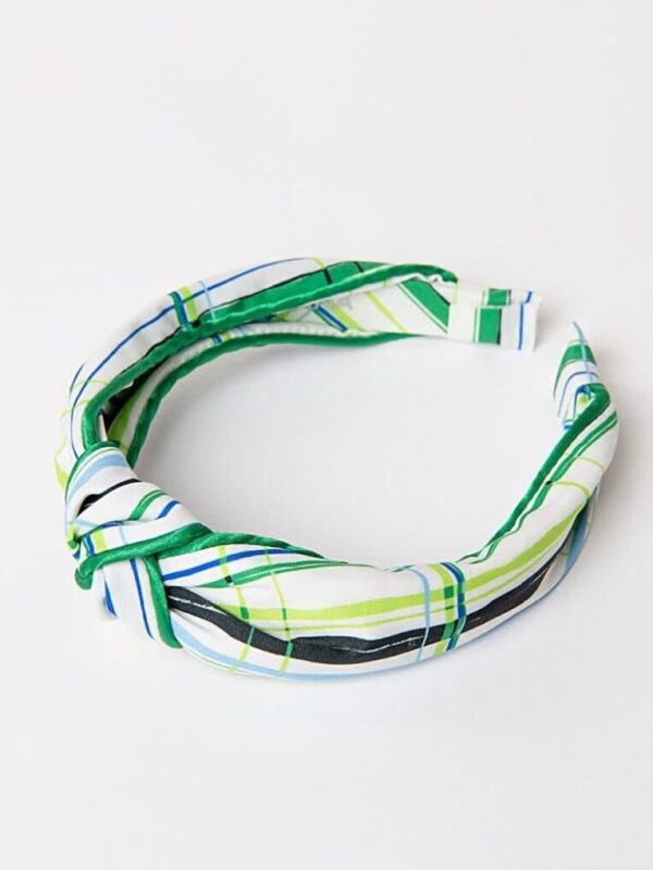 Diadema nudo estampada verde