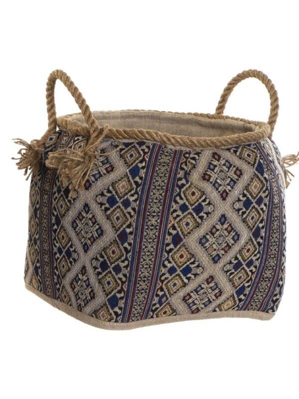 Cesta fibra algodón beige