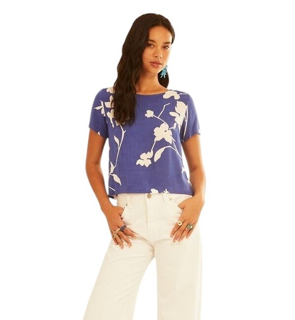 Blusa Estampada Azul Xantik