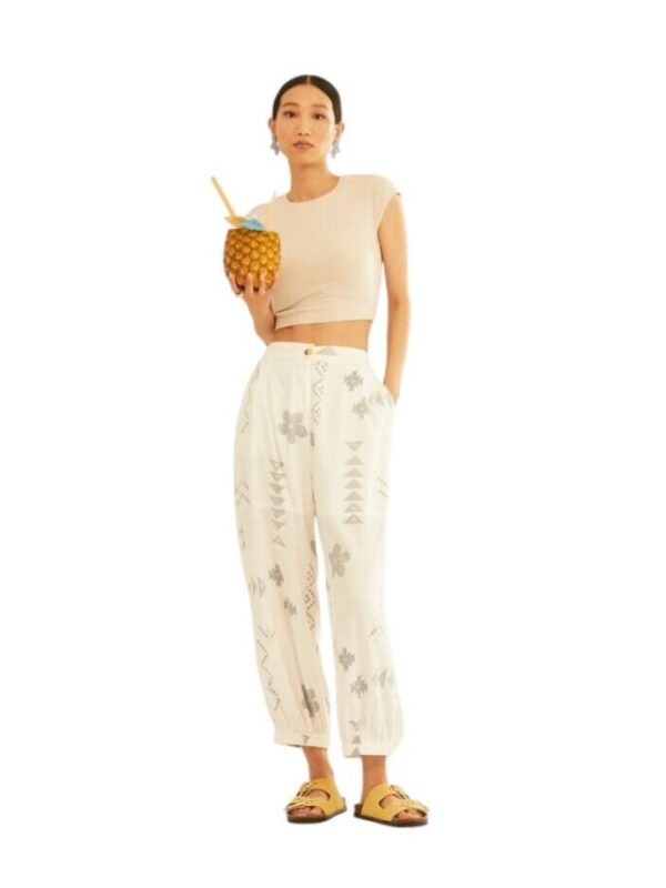 Pantalón estampado blanco xantik