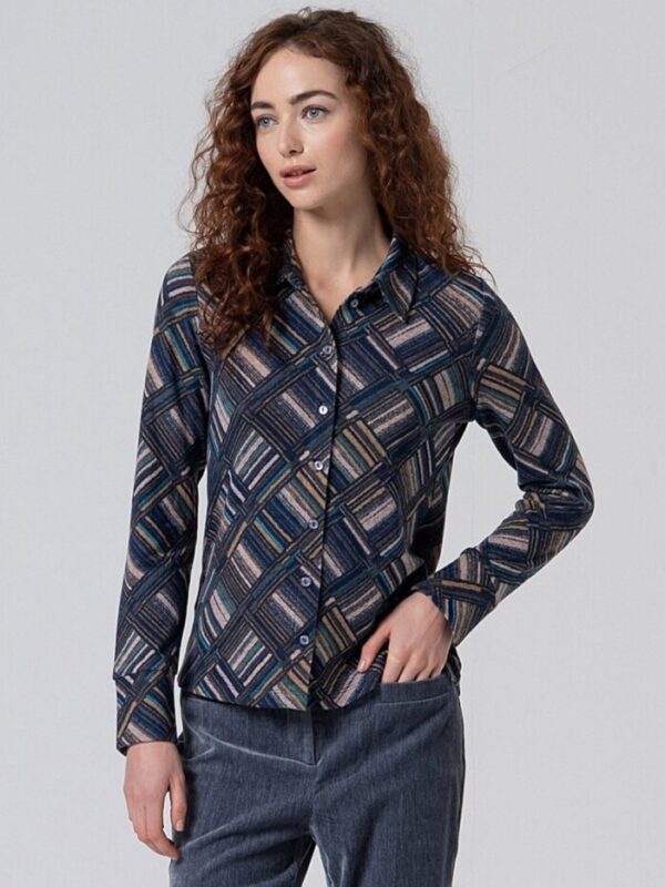 Camisa Estampada Azul Surkana