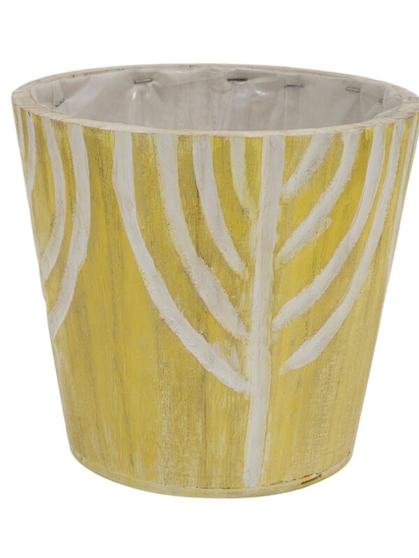 macetero madera amarillo