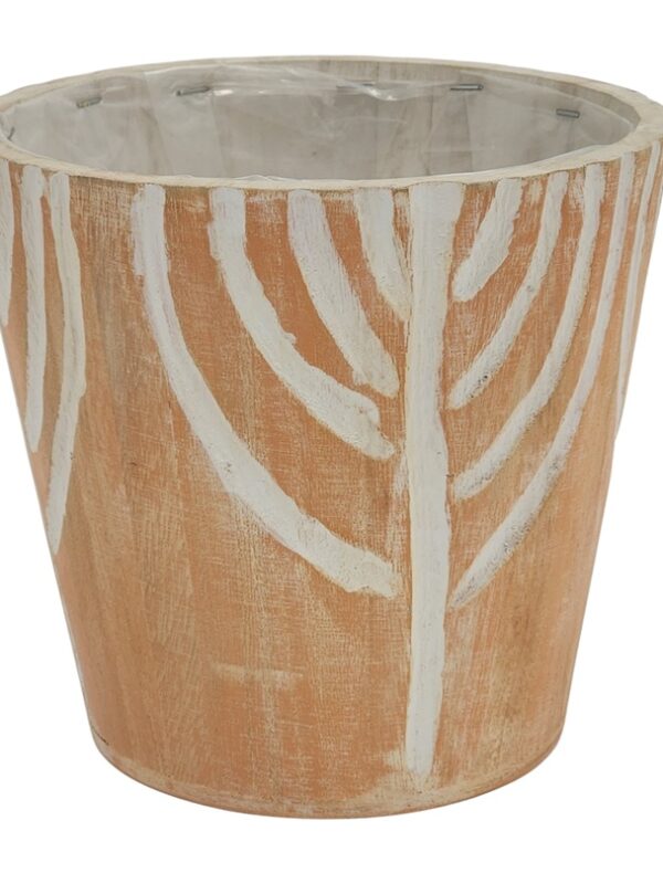 macetero madera naranja