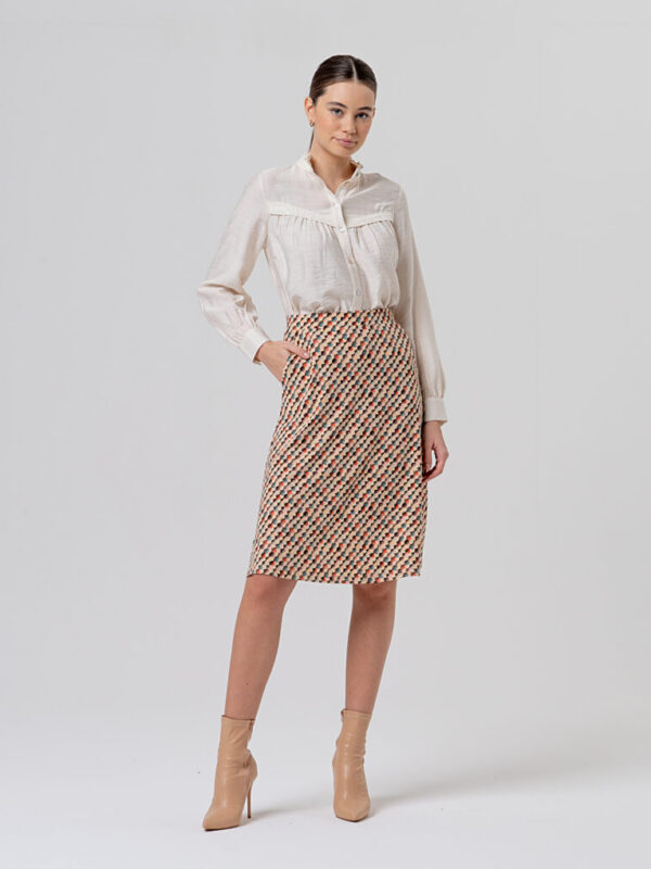 FALDA MIDI ESTAMPADA
