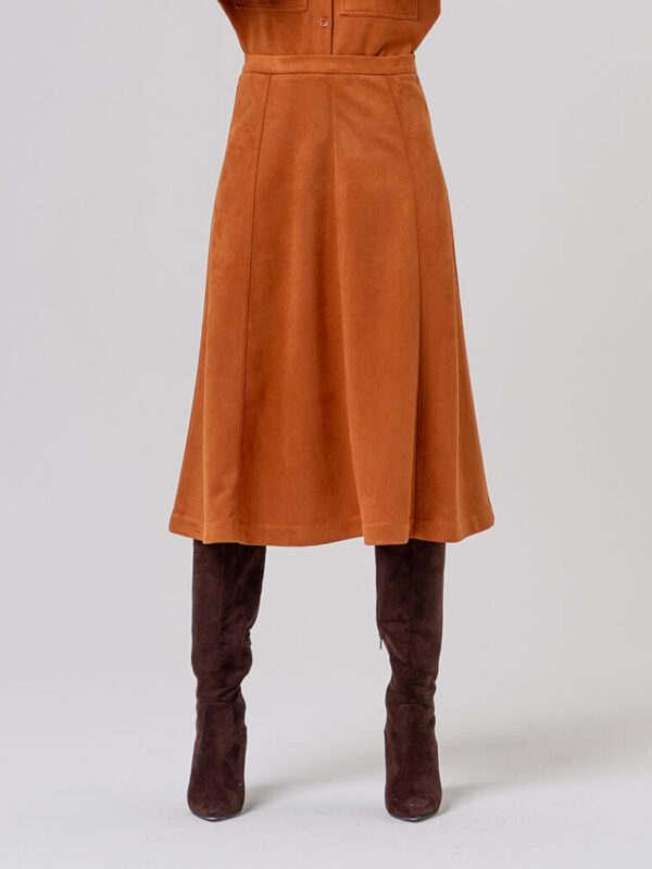 FALDA LARGO MIDI NARANJA