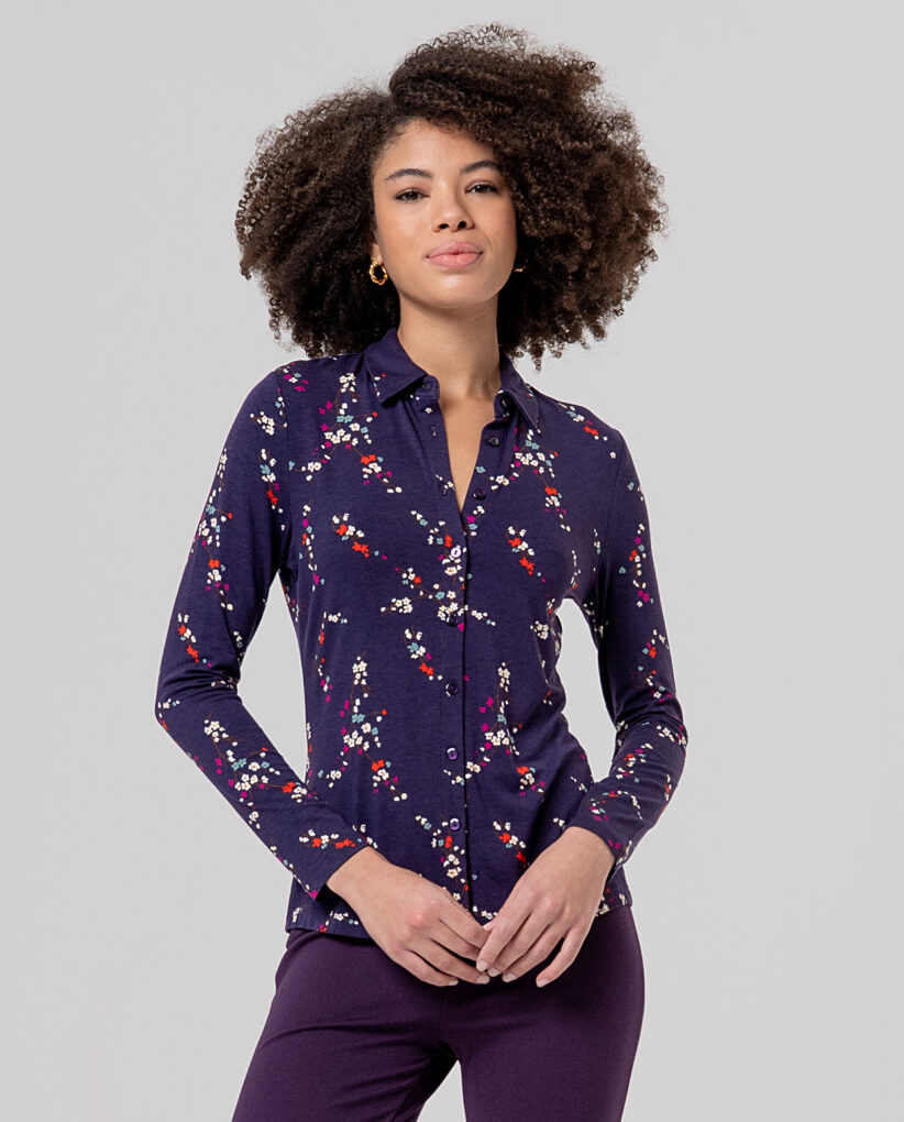 CAMISA DE MANGA LARGA MORADA