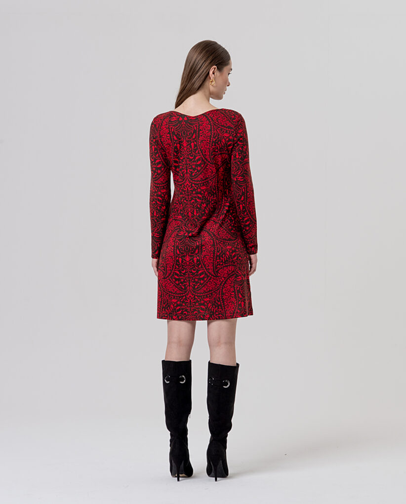 VESTIDO CORTO RECTO ROJO