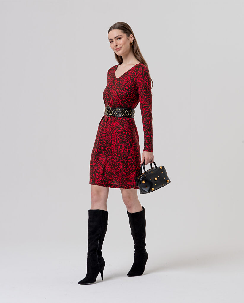 VESTIDO CORTO RECTO ROJO