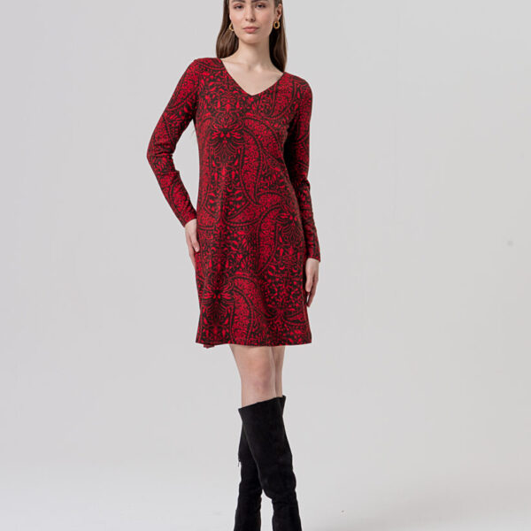 VESTIDO CORTO RECTO ROJO