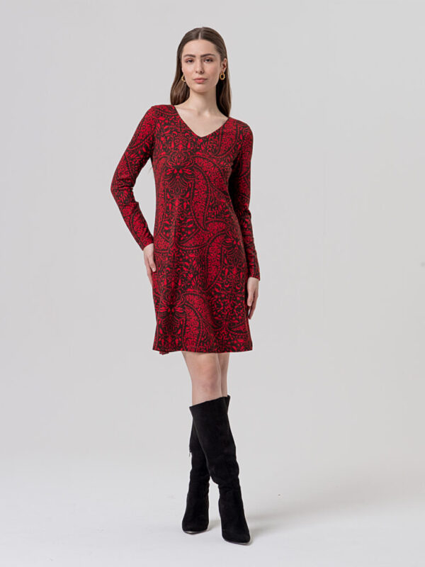 VESTIDO CORTO RECTO ROJO