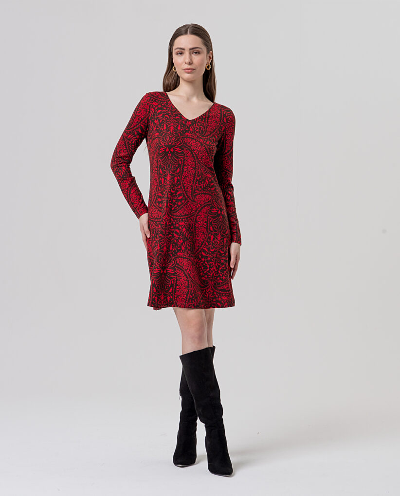 VESTIDO CORTO RECTO ROJO