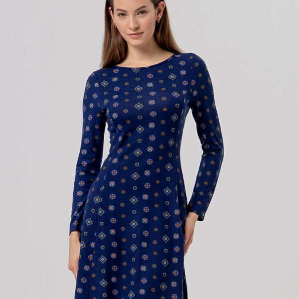 VESTIDO LARGO MIDI MARINO