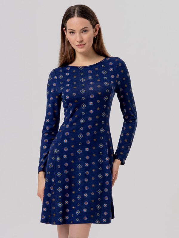 VESTIDO LARGO MIDI MARINO