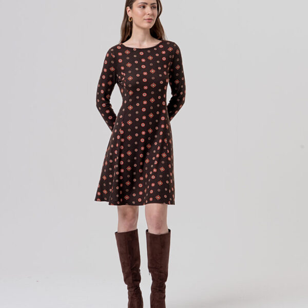 VESTIDO LARGO MIDI CHOCOLATE