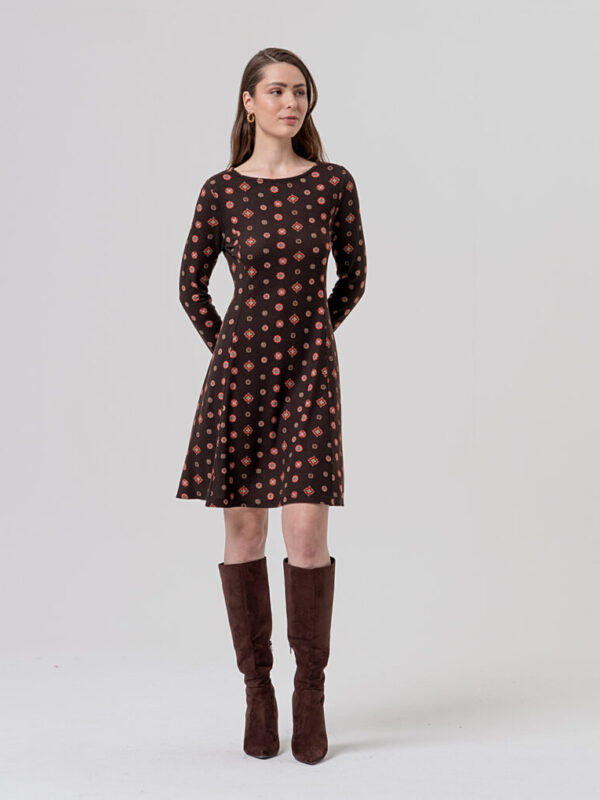 VESTIDO LARGO MIDI CHOCOLATE