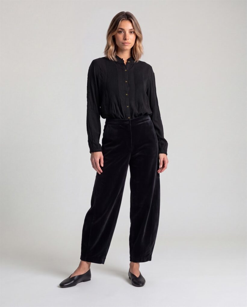 PANTALÓN BARREL NEGRO
