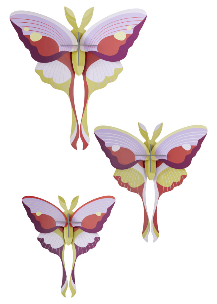 Set de 3 Mariposas Lilac Comet
