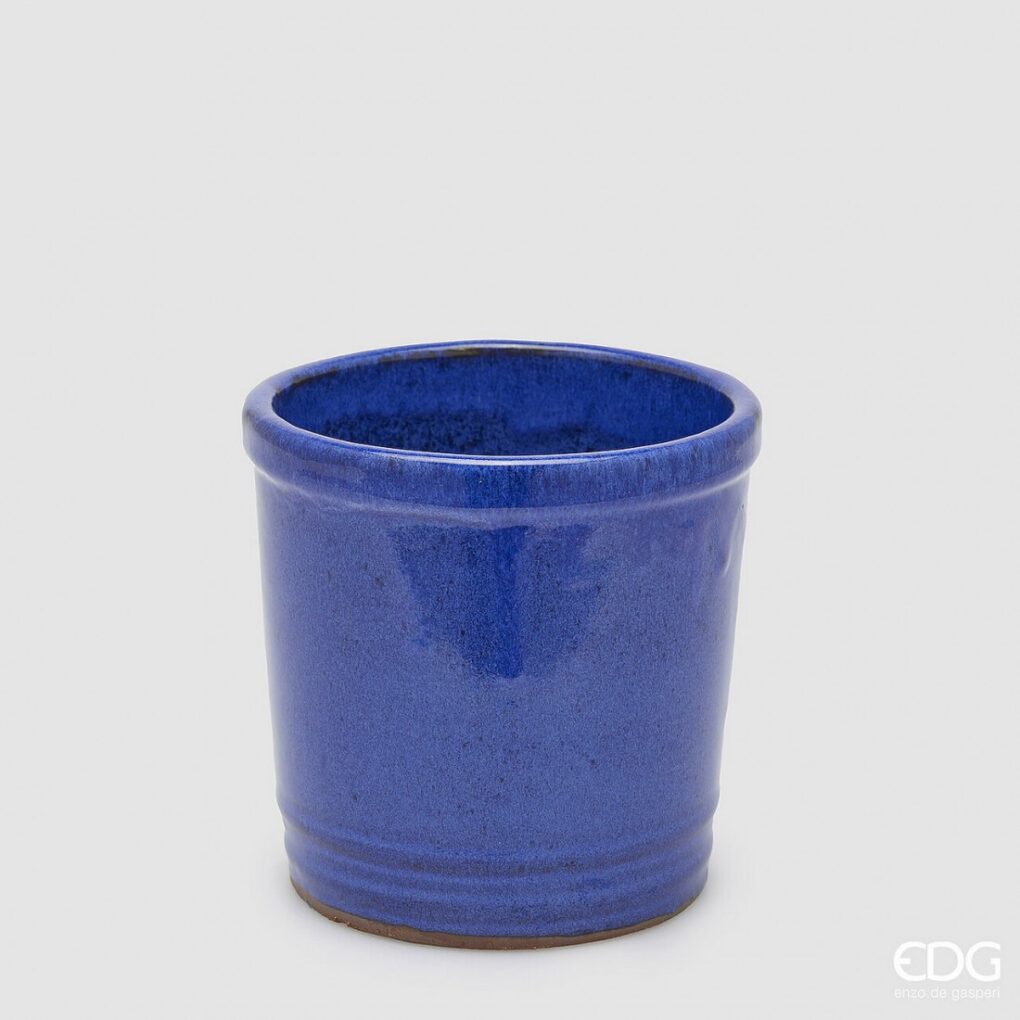 MACETERO GLAZED AZUL